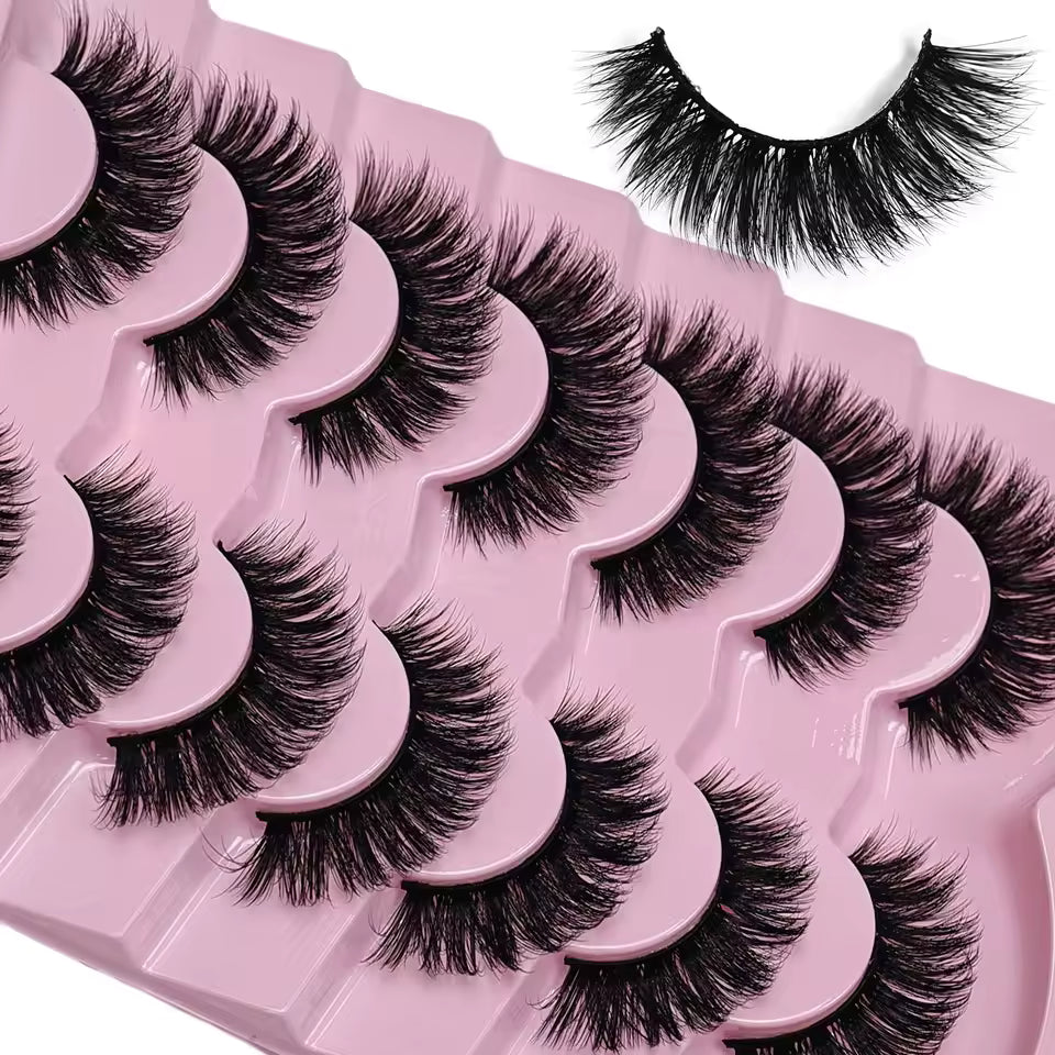 7 Pairs False Eyelashes Wispy Lashes