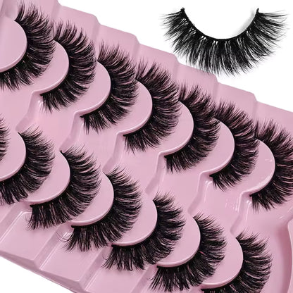 7 Pairs False Eyelashes Wispy Lashes