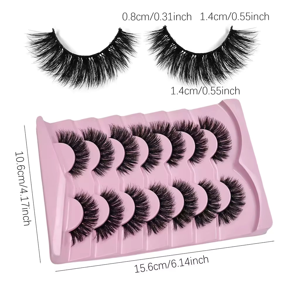 7 Pairs False Eyelashes Wispy Lashes