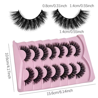 7 Pairs False Eyelashes Wispy Lashes