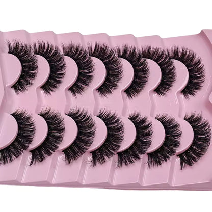 7 Pairs False Eyelashes Wispy Lashes