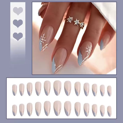 Press-On Nails Set with Nail Glue + Remover(Bundle)